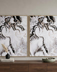 Set of Two White Framed Art