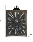 Vintage Style Black and White Iron Wall Clock