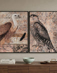 Set of Two Brown Wood Framed Art