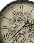 18" Black and Ivory Vintage Gear Industrial Wall Clock