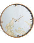 2" Round Gold And White Wood Analog Wall Clock