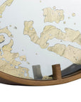 2" Round Gold And White Wood Analog Wall Clock