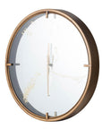 2" Round Gold Wood Analog Wall Clock