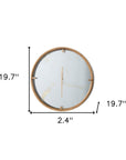 2" Round Gold Wood Analog Wall Clock