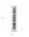 White Cornice Molding Curio with Glass Door