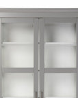 Gray Cornice Molding Double Door Curio Cabinet