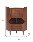 Cosmo Brown and Black Corner Bar Cabinet