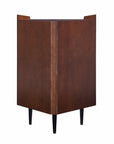 Cosmo Brown and Black Corner Bar Cabinet