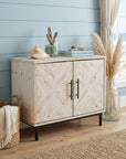 Modern Farmhouse Rustic Natural Accent Storage Cabinet