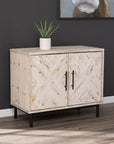 Modern Farmhouse Rustic Natural Accent Storage Cabinet