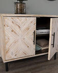 Modern Farmhouse Rustic Natural Accent Storage Cabinet