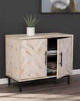 Modern Farmhouse Rustic Natural Accent Storage Cabinet