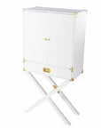 30" White Corner Display Stand With One Shelf And One Drawer