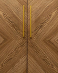Retro Gold Natural and Faux Marble Wine Cabinet