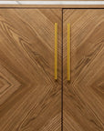 Retro Gold Natural and Faux Marble Wine Cabinet