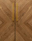 Retro Gold Natural and Faux Marble Wine Cabinet