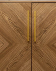 Retro Gold Natural and Faux Marble Wine Cabinet