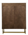 Retro Gold Natural and Faux Marble Wine Cabinet