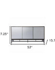 Contemporary Grid Lines Three Door Accent Cabinet