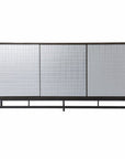 Contemporary Grid Lines Three Door Accent Cabinet