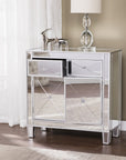 Glamorous Mirrored Bling Two Door Storage Accent Cabinet