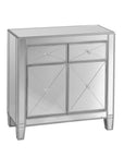 Glamorous Mirrored Bling Two Door Storage Accent Cabinet