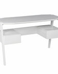 48" White Wood With Two Drawers