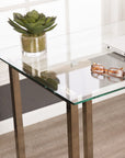 48" Clear and Champagne Glass Writing Desk