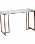 48" Clear and Champagne Glass Writing Desk