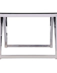 48" Chrome Glass And Metal Rectangular Coffee Table