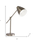 Brushed Silver LED Adjustable Desk Lamp