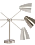 Brushed Silver LED Adjustable Desk Lamp