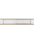 56" Clear and Gold Glass Mirrored Frame Console Table With Shelves
