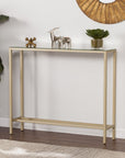 36" Silver and Gold Mirrored Glass Console Table