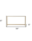56" Silver and Gold Mirrored Glass Console Table