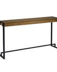 54" Gray Brown and Black Distressed Sled Console Table