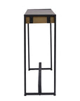 54" Gray Brown and Black Distressed Sled Console Table
