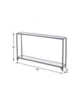 56" Clear and Silver Glass Mirrored Floor Shelf Console Table With Storage
