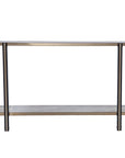 50" Smoky Black and Champagne Mirrored Glass Console Table With Shelf
