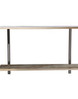 50" Smoky Black and Champagne Mirrored Glass Console Table With Shelf