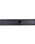 56" Clear and Black Glass Frame Console Table With Shelves