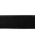 42" Black Glass and Metal A Frame Console Table With Shelf