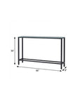 56" Black Mirrored Glass Console Table