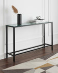 56" Black Mirrored Glass Console Table
