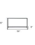 56" Silver and Gunmetal Mirrored Glass and Metal Console Table
