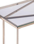 42" Clear and Gold Glass and Metal Frame Console Table