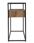 48" Clear and Black Glass Frame Console Table With Storage With Storage