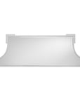 45" Silver Mirrored Glass and Wood Free Form Console Table