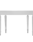 45" Silver Mirrored Glass and Wood Free Form Console Table