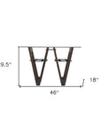 46" Clear Gray and Brown Glass and Solid Wood Abstract Console Table